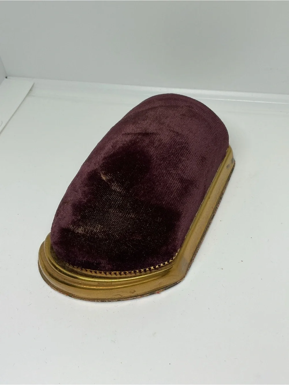 Vtg Alton “Watch of the Hour” Brass Presentation Display Box Purple Velvet USA